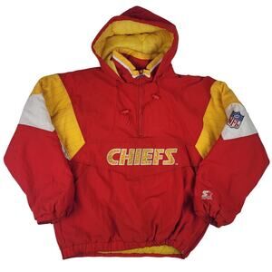 Vintage 90s Starter Pullover Puffer Jacket Kansas City Chiefs Men's Sz M